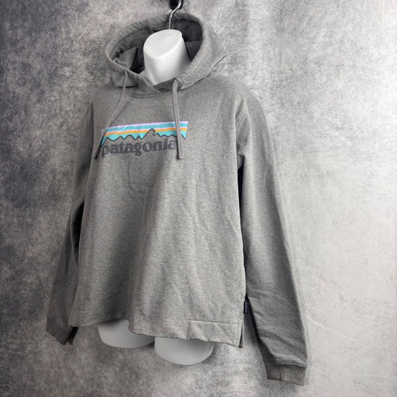 Patagonia Women's Pastel P-6 Logo Uprisal Hoody in Gravel Heather Size XL - Picture 3 of 12